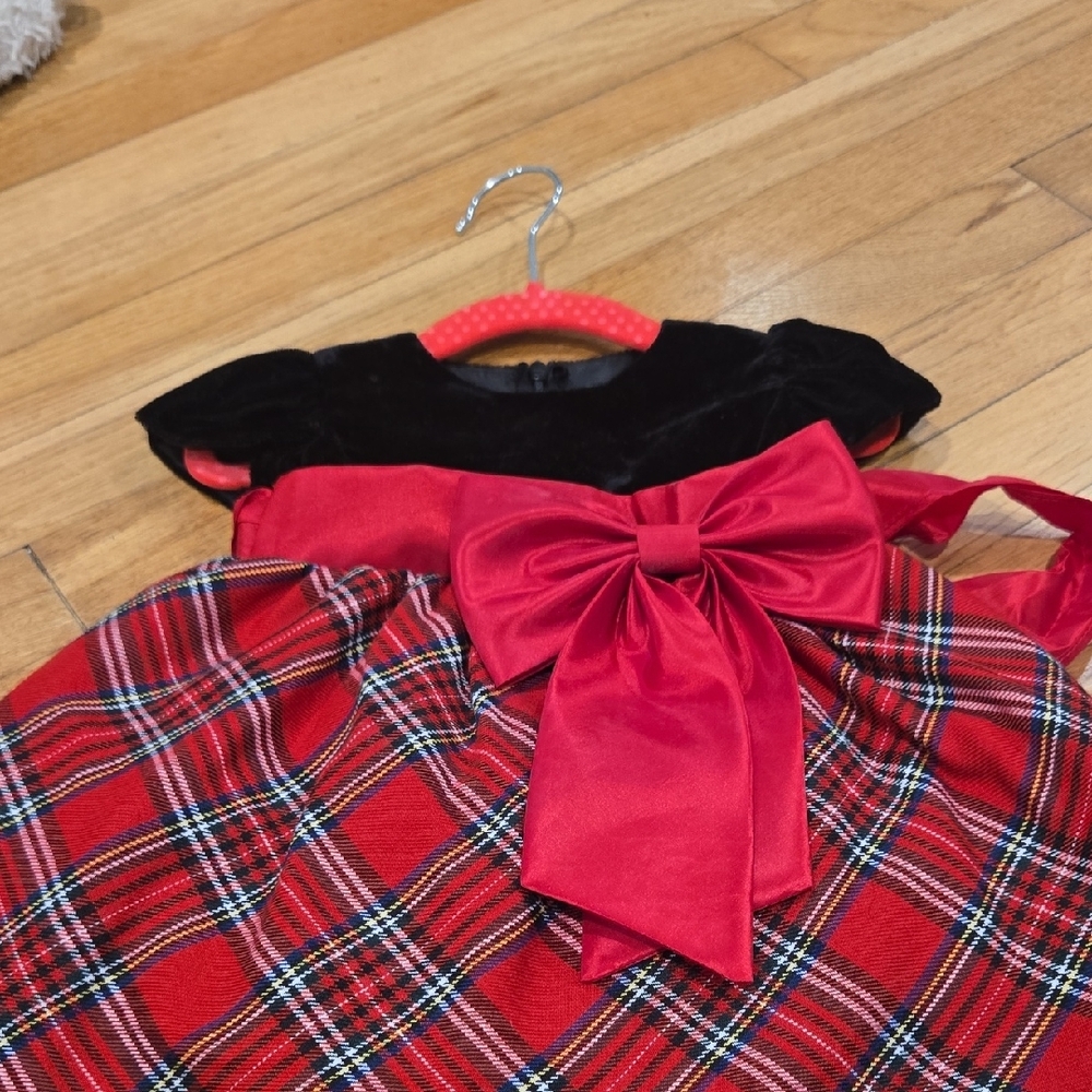 Plaid Red and Black Kids Costume Dress